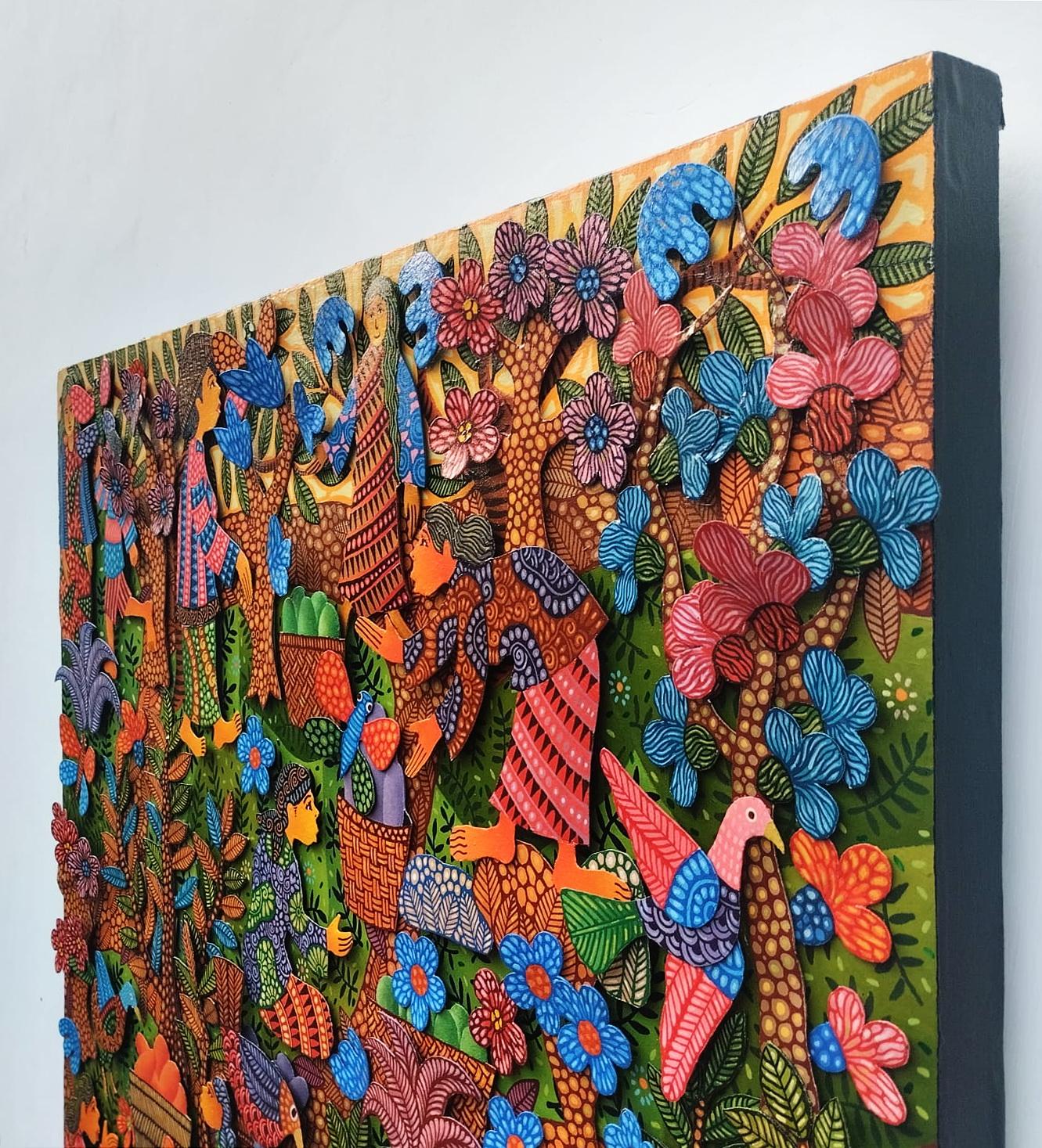 Arte contemporanea indonesiana di Kusbudiyanto - Attività mattutine alla Traditio in vendita 6