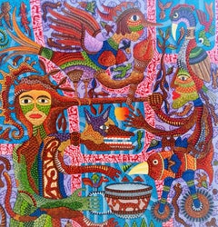 Arte contemporáneo indonesio de Kusbudiyanto - Madre de toda la vida