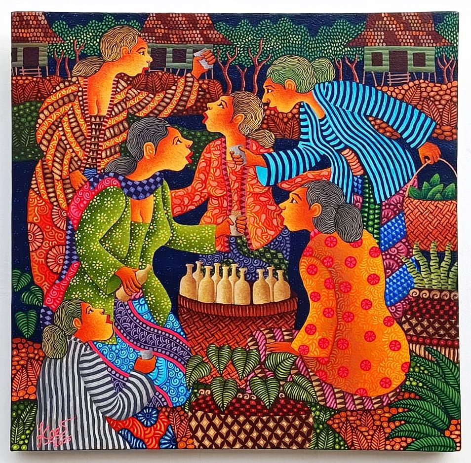 Art contemporain indonésien par Kusbudiyanto - Penjual Jamu Gendong en vente 5