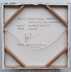 Zeitgenössische indonesische Kunst von Kusbudiyanto - Traditioneller Markt