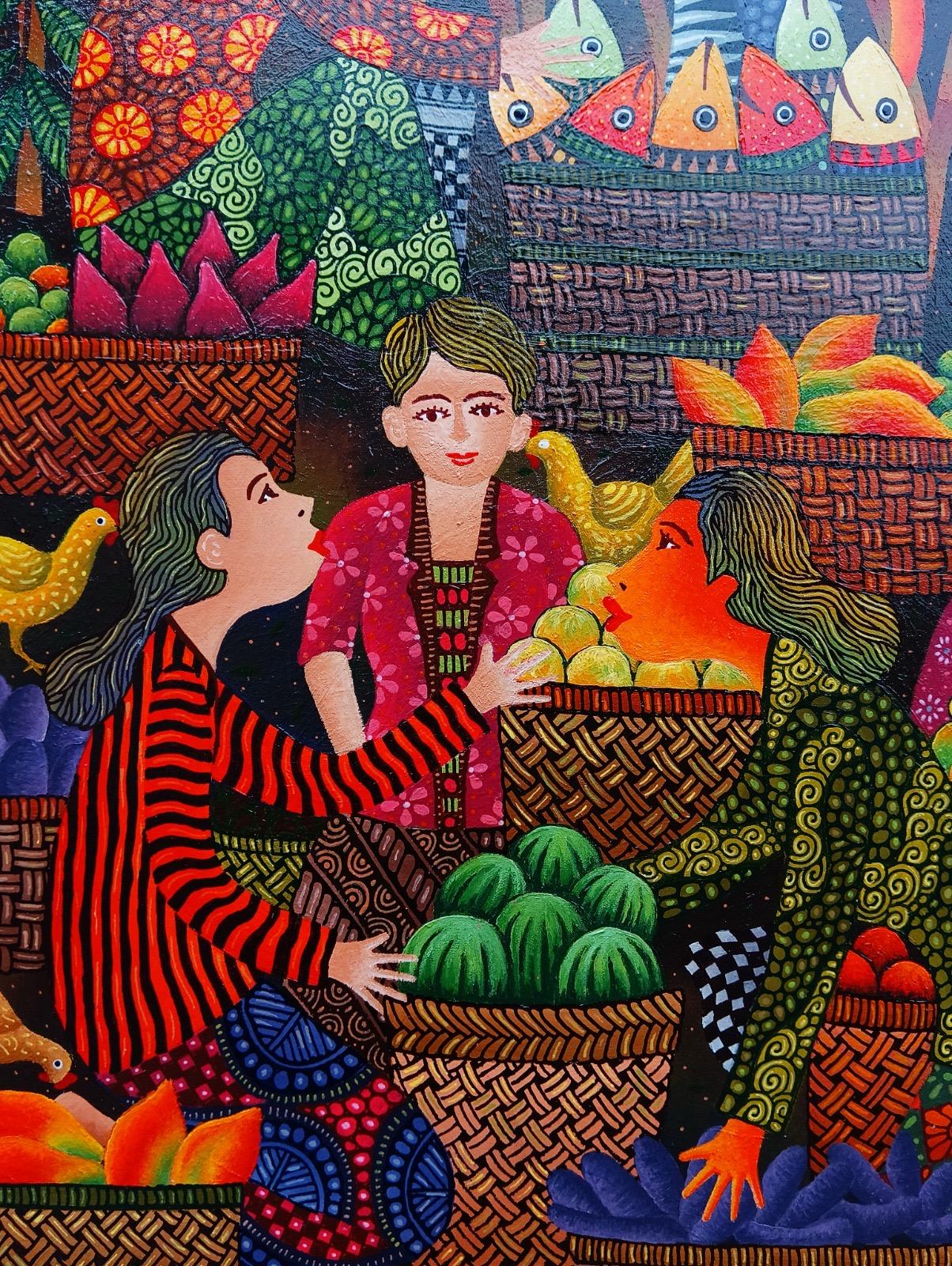 Indonesian Contemporary Art by Kusbudiyanto - Traditional Market For Sale 3