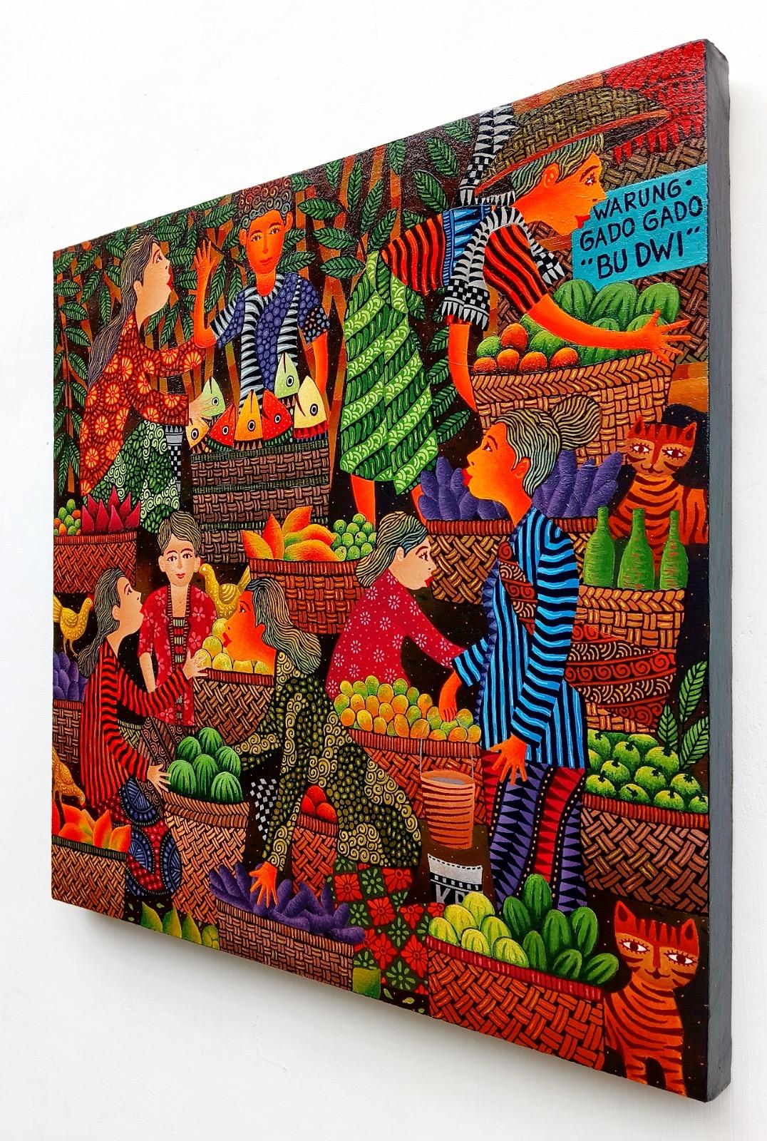 Indonesian Contemporary Art by Kusbudiyanto - Traditional Market For Sale 4