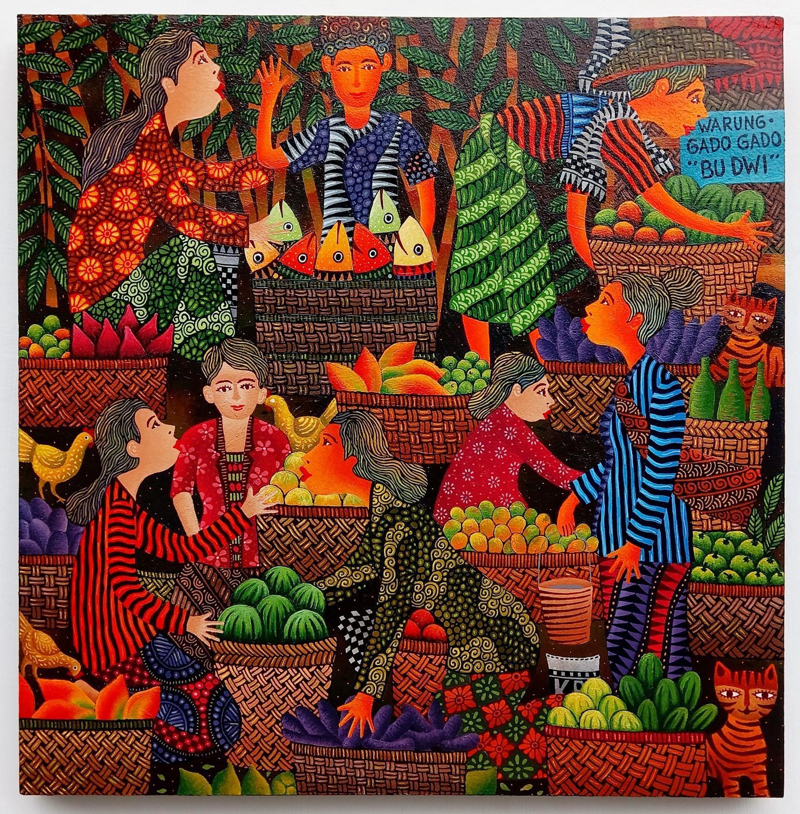 Indonesian Contemporary Art by Kusbudiyanto - Traditional Market For Sale 6