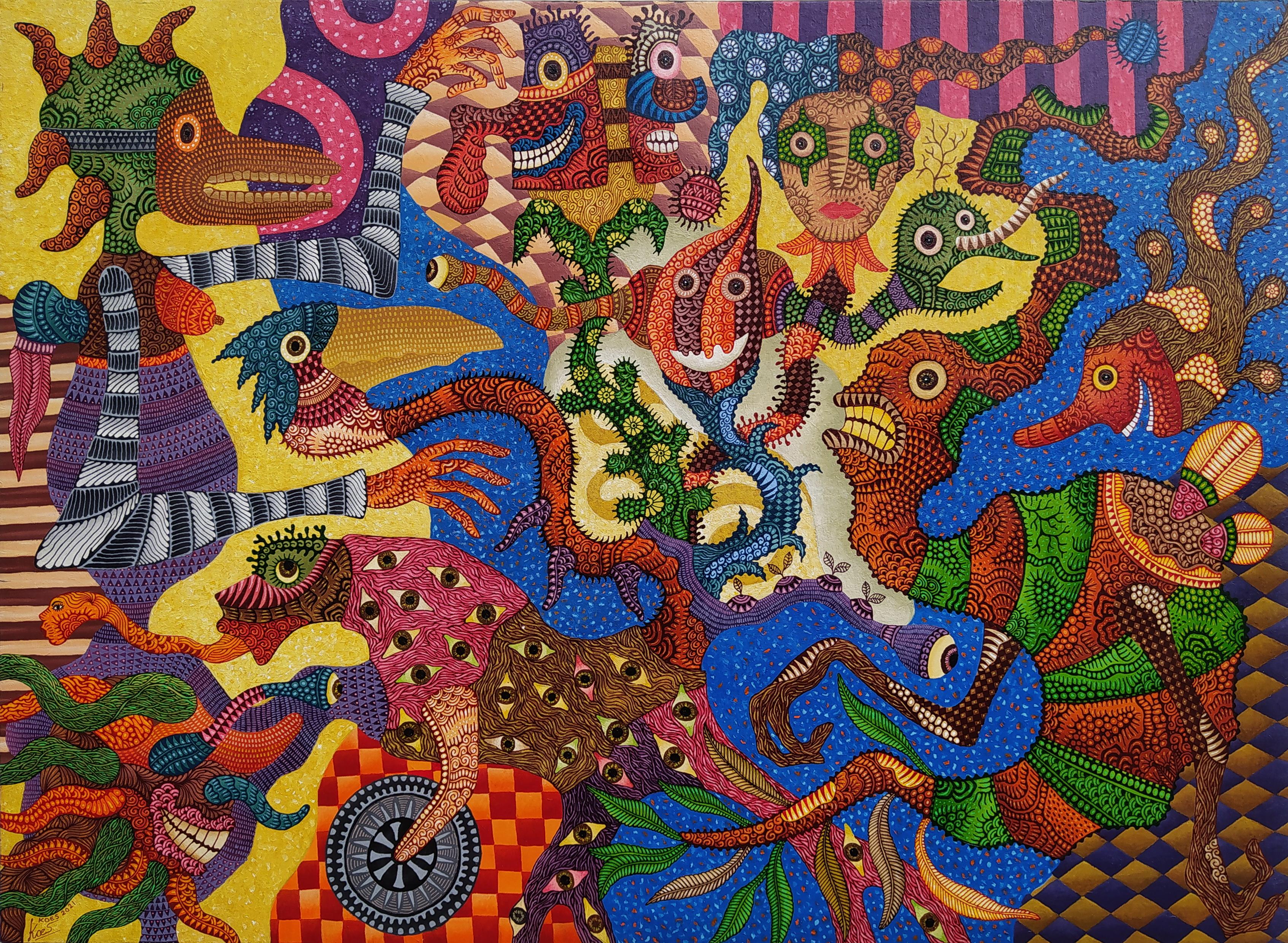 Art contemporain indonésien de Kusbudiyanto - Seribu Mata en vente 1