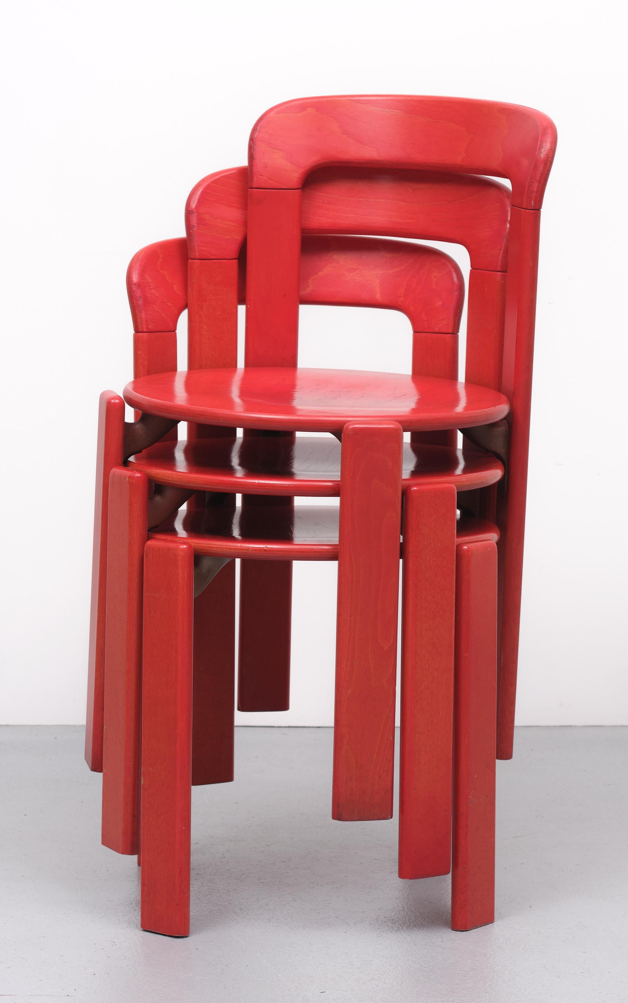Post-Modern Kusch & Co Stackable Post Modern Chairs Bruna Rey, 1970s