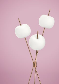'Kushi' Opaline Glass and Copper Three-Stemmed Floor Lamp for KDLN
