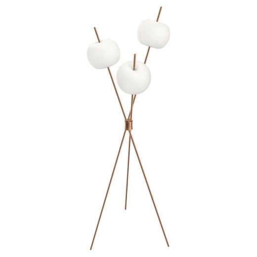 Kushi' Opaline Glass and Metal Three-Stemmed Floor Lamp for KDLN in Black  For Sale at 1stDibs