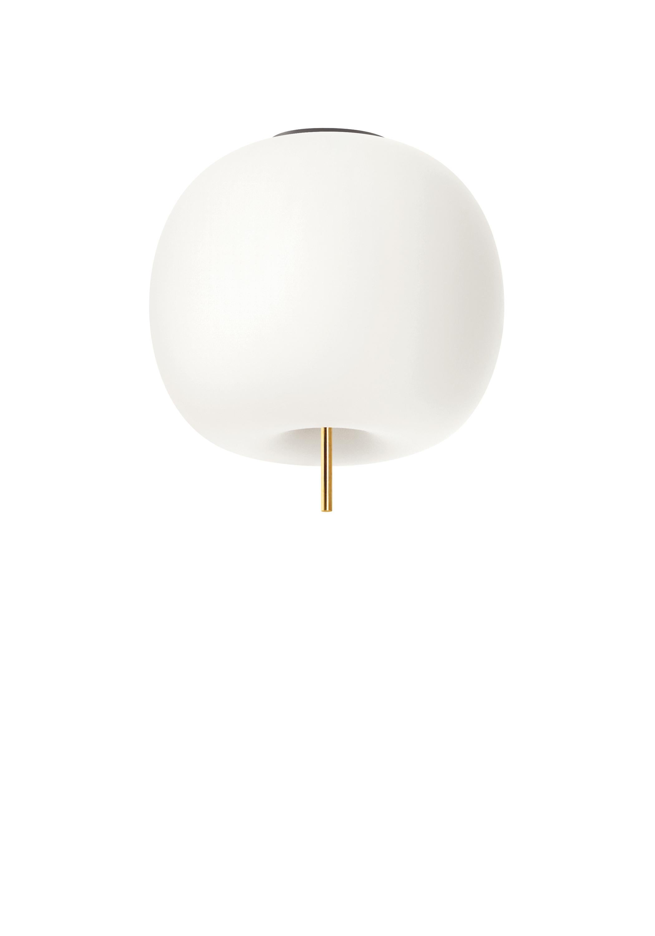 Contemporary 'Kushi' Opaline Glass and Metal Ceiling Lamp for KDLN in Black For Sale