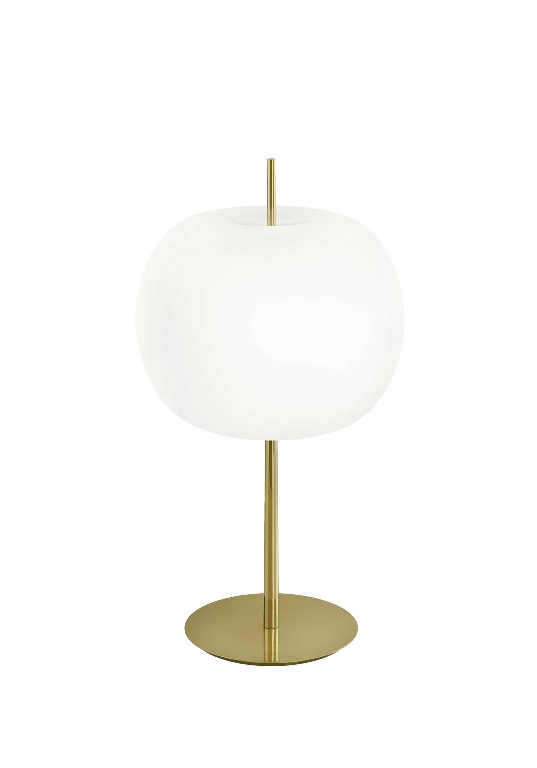 Metal 'Kushi XL' Opaline Glass and Copper Table Lamp for KDLN For Sale