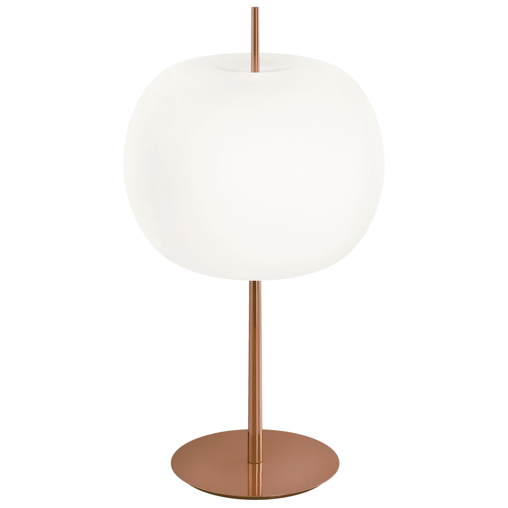 Tischlampe „Kushi XL“ aus Opalglas und Kupfer für KDLN
