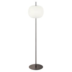 'Kushi XL' Opaline Glass and Metal Floor Lamp for KDLN in Black