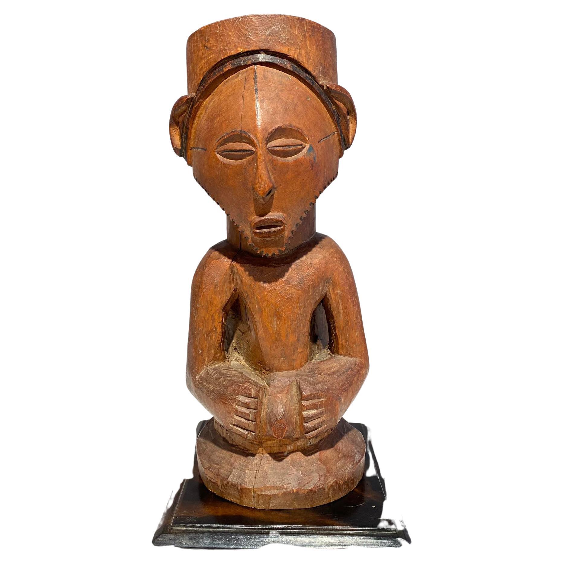 Kusu wooden ancestor fetish ca 1900 DR Congo Africa Central African Tribal Art For Sale