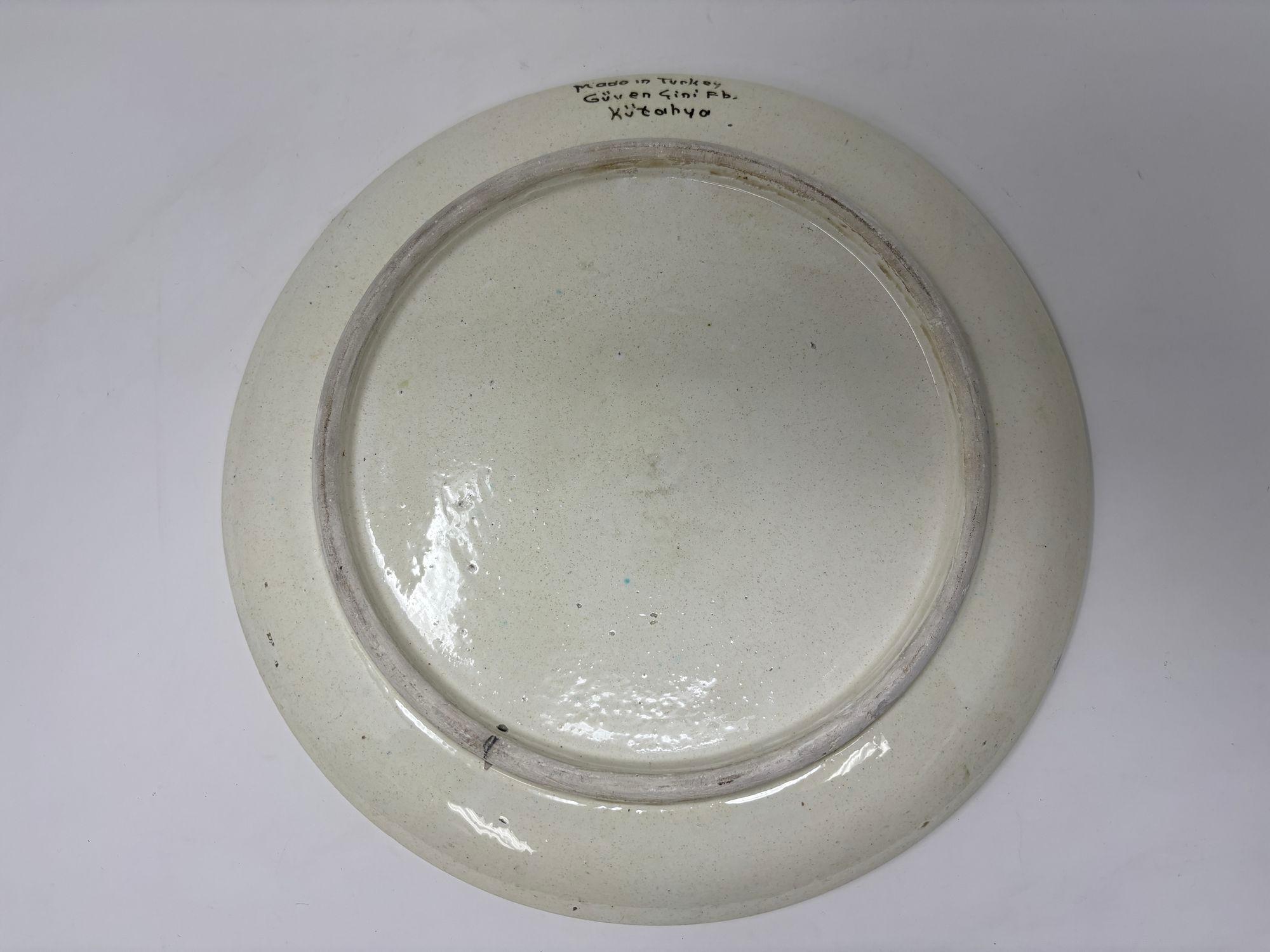 Kutahya Hand Painted Islamic Turkish Decorative Plate 1950's For Sale 6