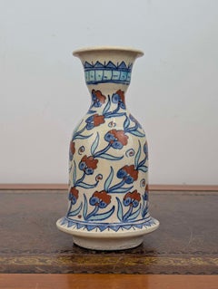 Kütahya Pottery Hookah Base with Classical Ottoman Ornament 19th Century