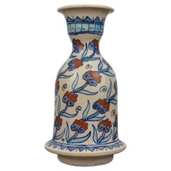 Kütahya Pottery Hookah Base with Classical Ottoman Ornament 19th Century