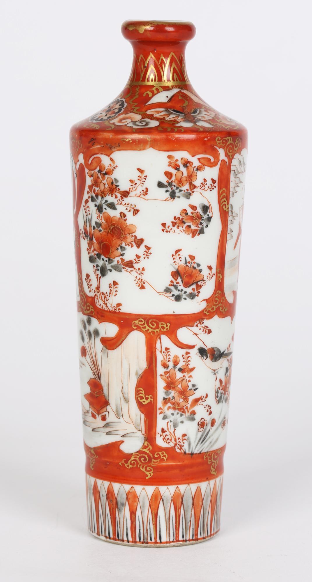 Hand-Painted Kutani Japanese Meiji Porcelain Vase Painted with Figures For Sale