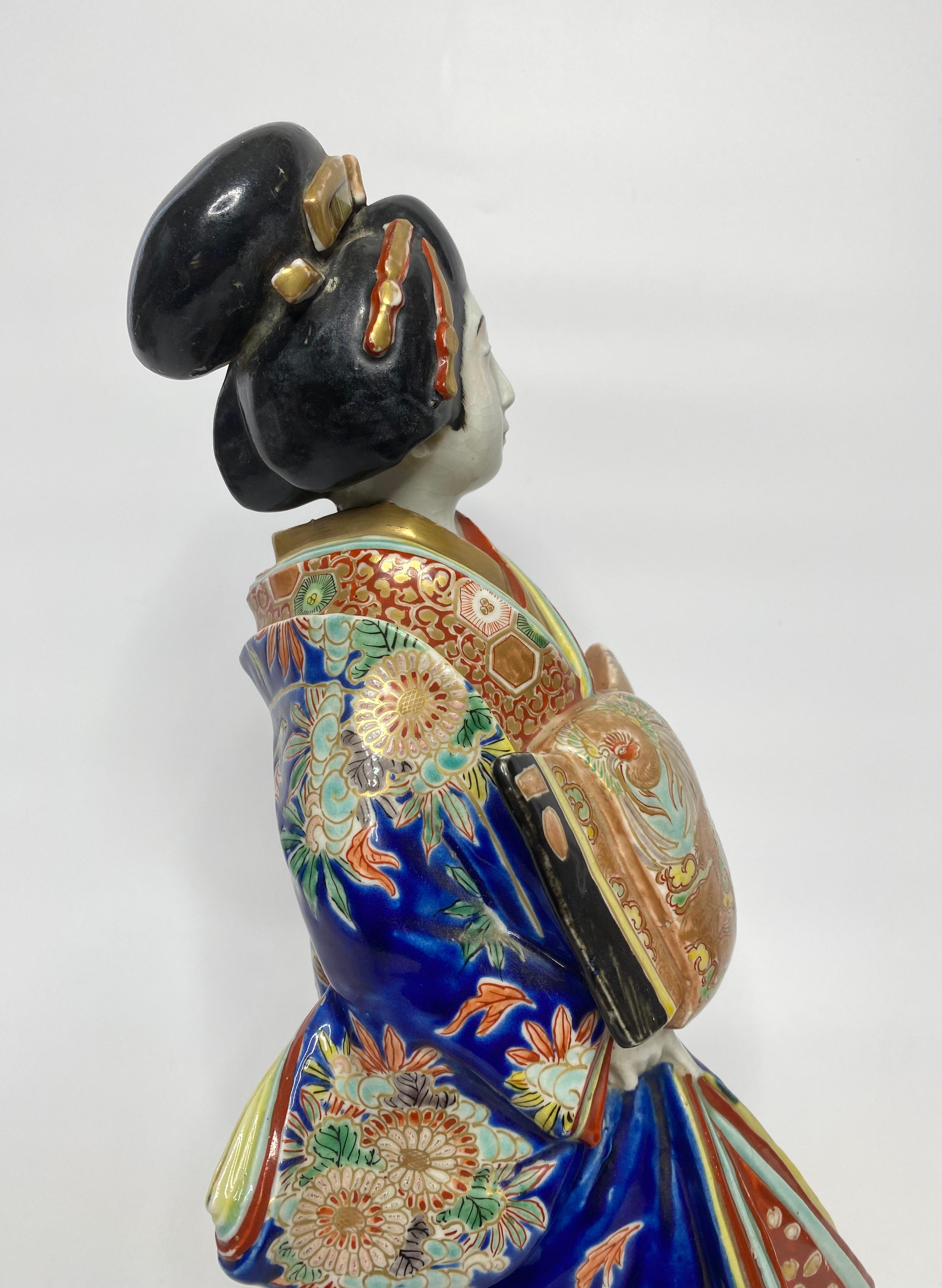 Late 19th Century Kutani Porcelain Bijin, Japan, C. 1900. Meiji Period