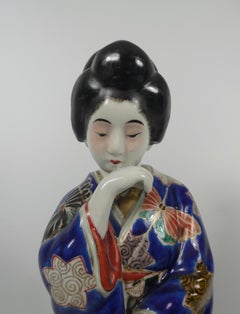 Kutani Porcelain Figure of a Bijin, circa 1900, Meiji Period