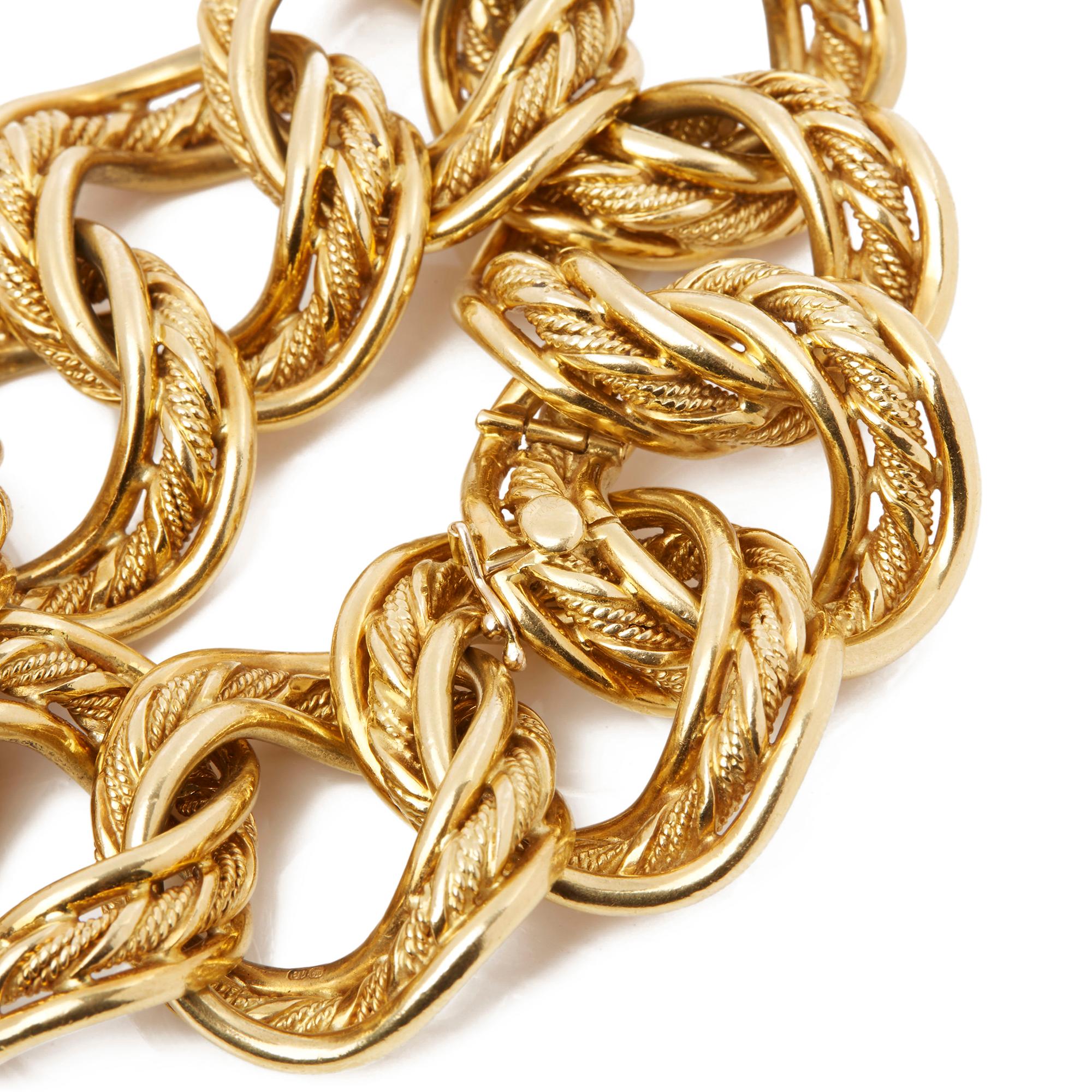 Women's Kutchinsky 18 Karat Yellow Gold 1960's Heavy Link Vintage Bracelet