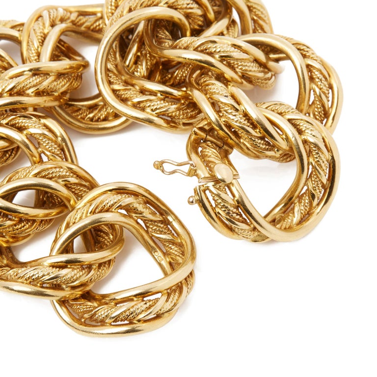 Kutchinsky 18 Karat Yellow Gold 1960's Heavy Link Vintage Bracelet at ...