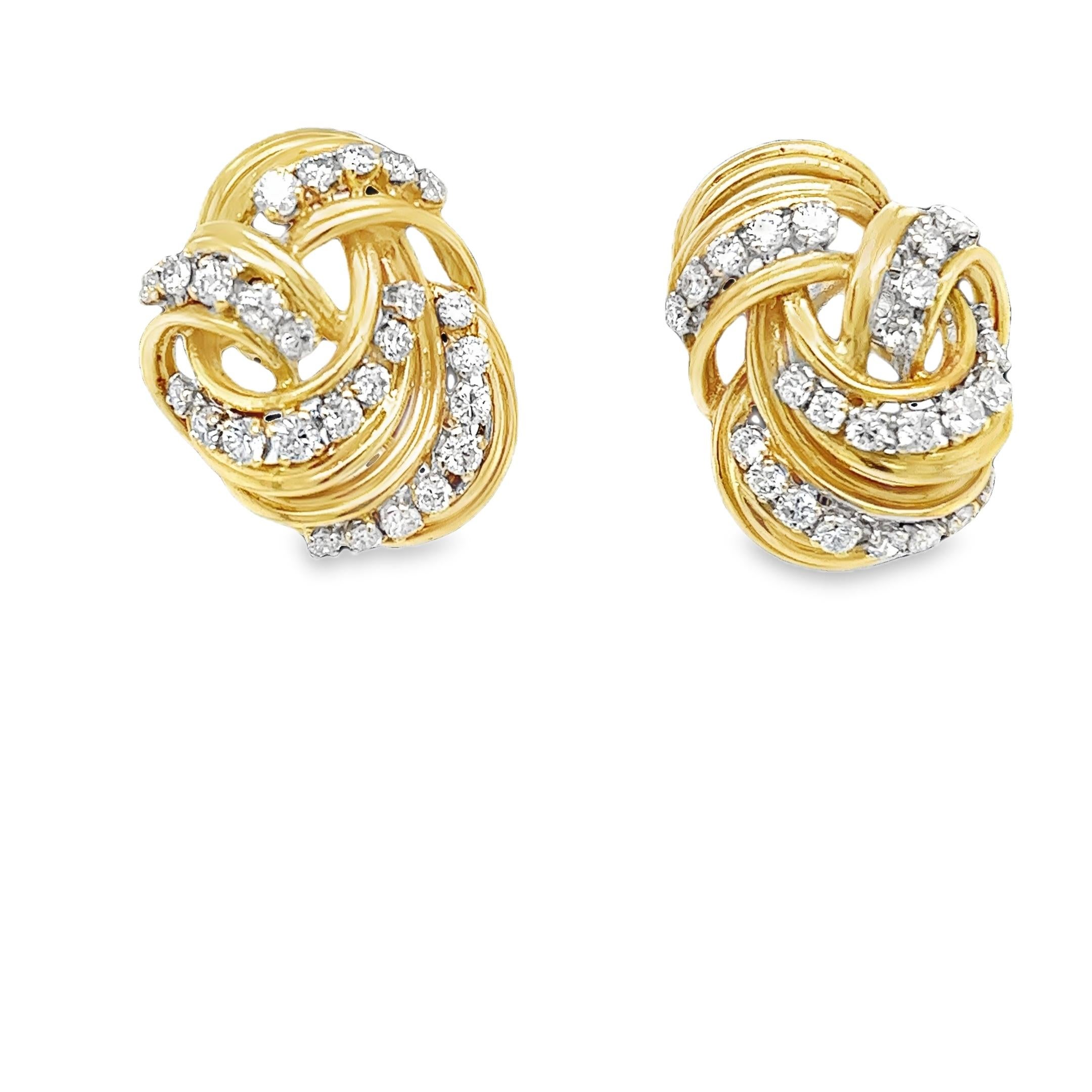 Kutchinsky 18ct Yellow Gold Diamond Cluster Clip-On Earrings en venta 5
