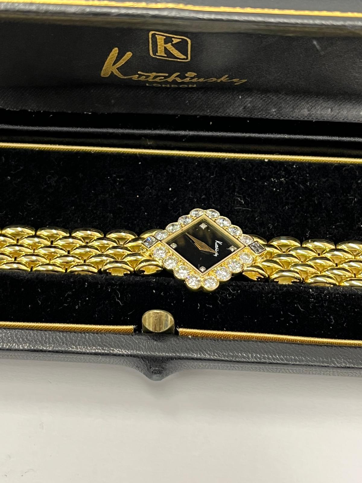 Kutchinsky 18ct Yellow Gold Diamond Watch – Rare Vintage Timepiece For Sale 5