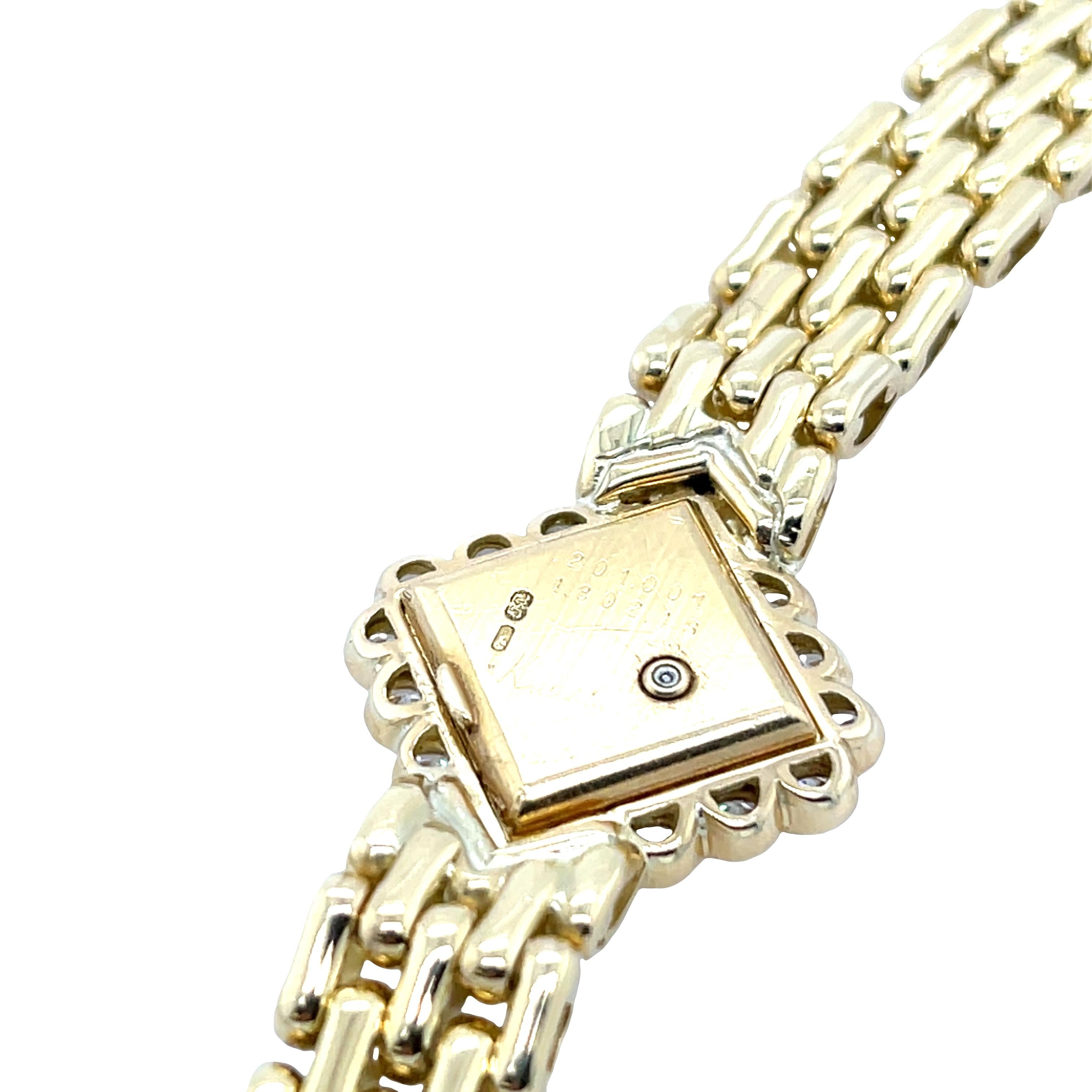 Kutchinsky 18ct Yellow Gold Diamond Watch – Rare Vintage Timepiece For Sale 1