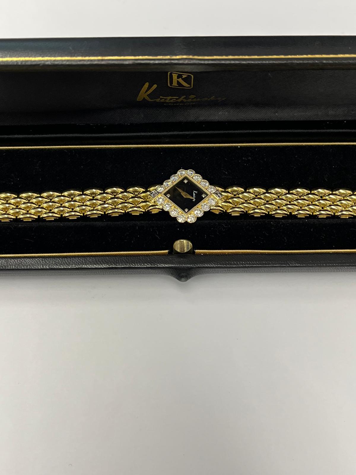 Kutchinsky 18ct Yellow Gold Diamond Watch – Rare Vintage Timepiece For Sale 2