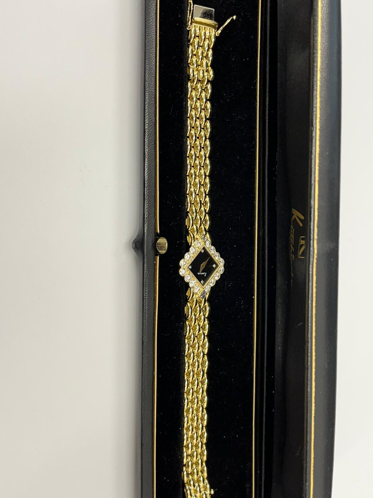 Kutchinsky 18ct Yellow Gold Diamond Watch – Rare Vintage Timepiece For Sale 4