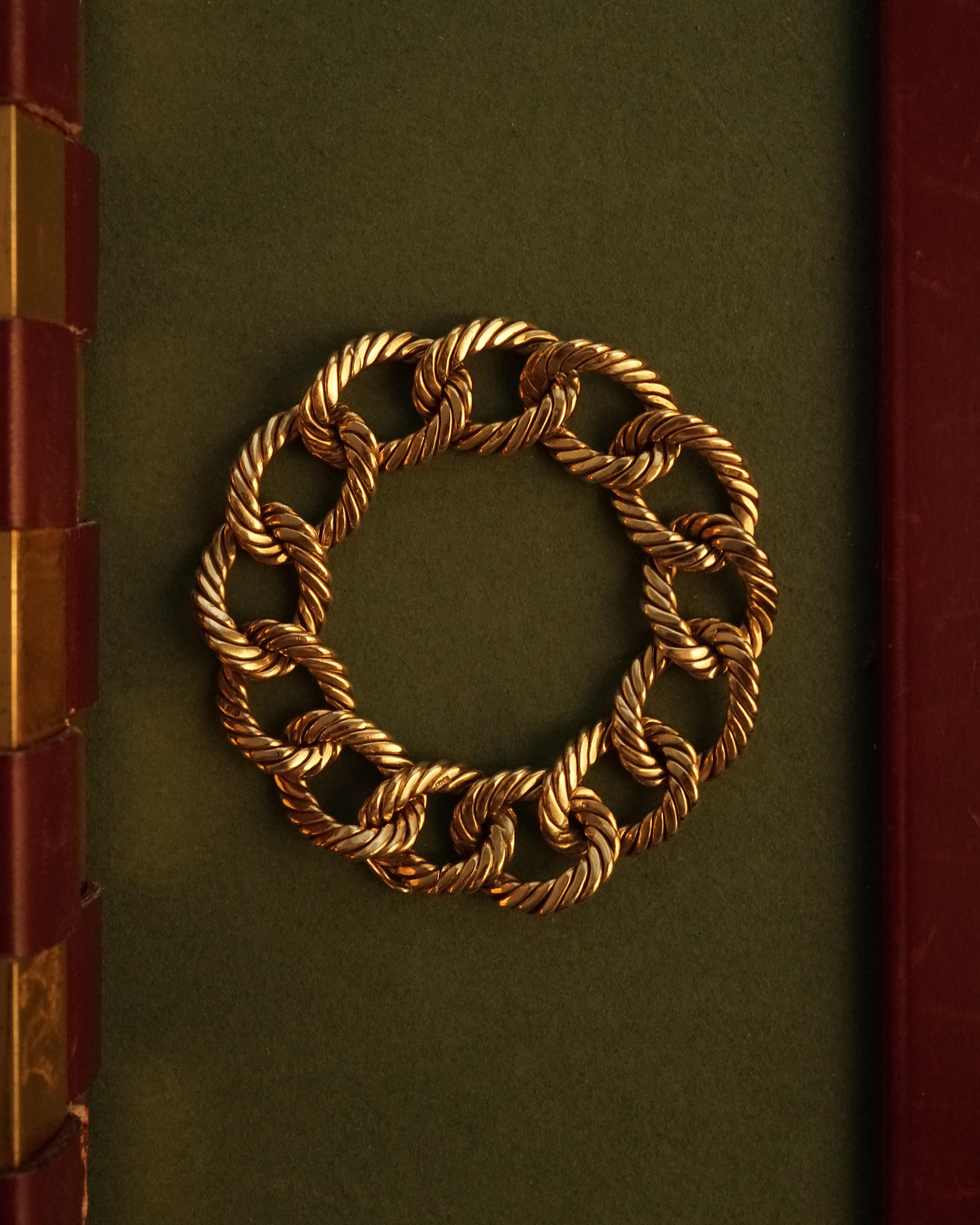 Kutchinsky, 18k Gold Rope Link Bracelet, Late 1960s In Good Condition In Paris, FR