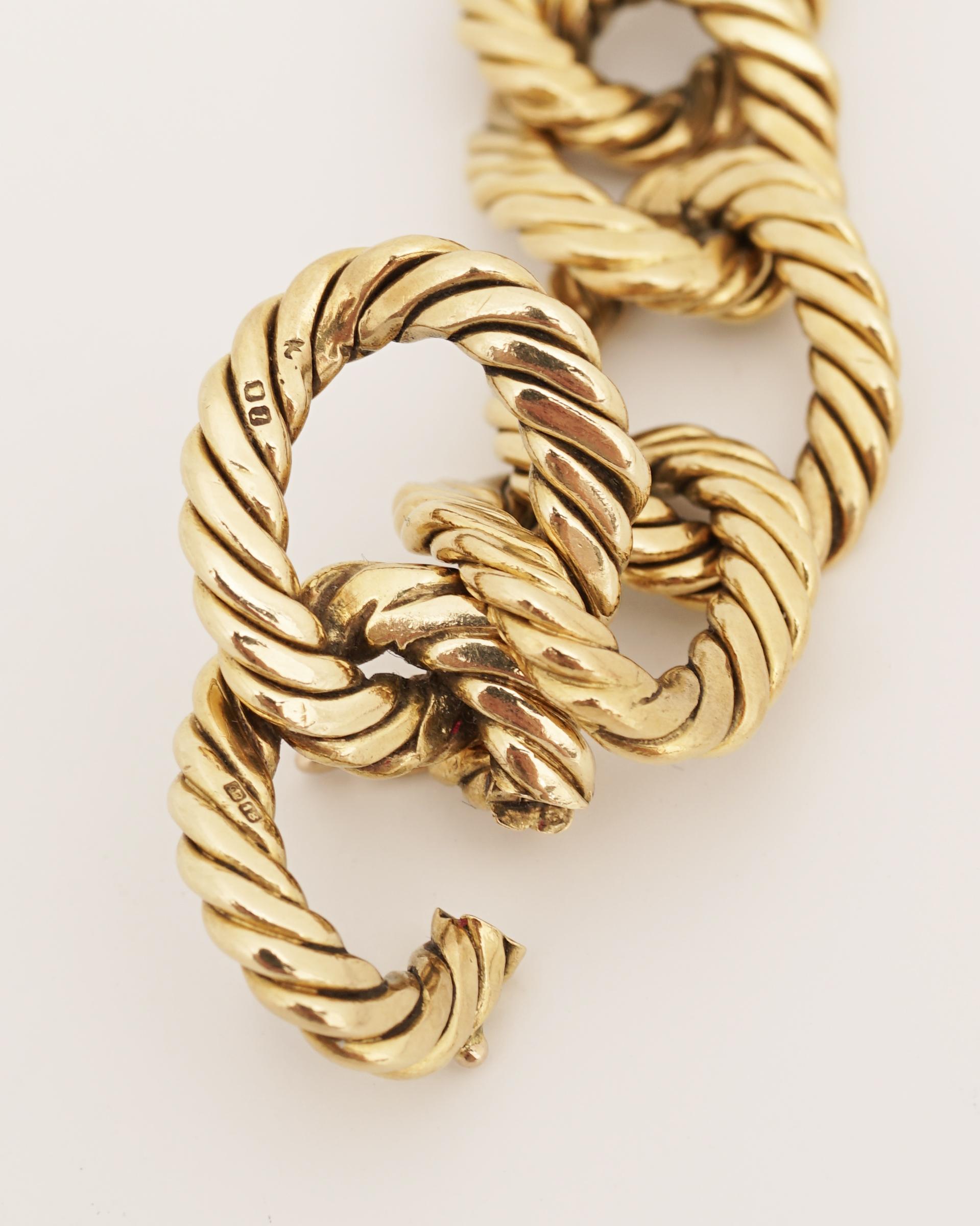 Women's or Men's Kutchinsky, 18k Gold Rope Link Bracelet, Late 1960s