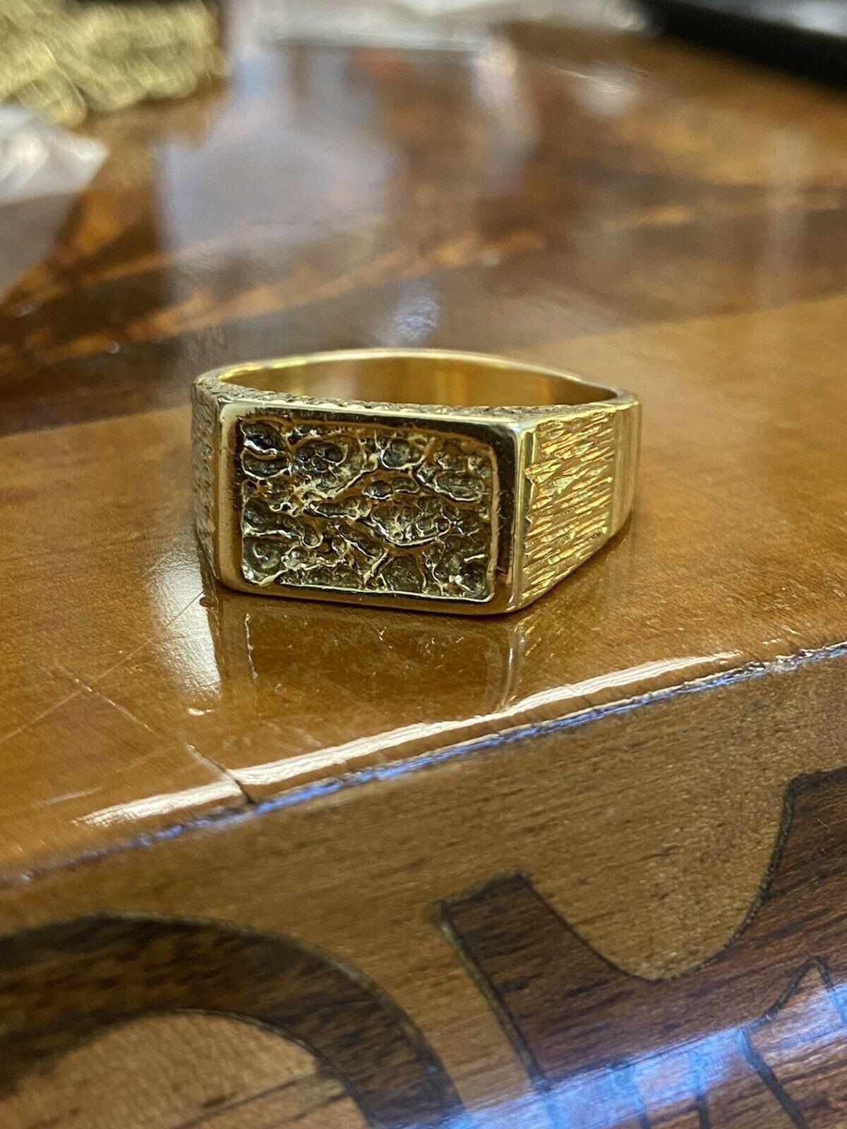 Kutchinsky gehämmerter Vintage-Ring, 18 Karat Gelbgold, selten 1