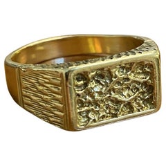 Kutchinsky gehämmerter Vintage-Ring, 18 Karat Gelbgold, selten