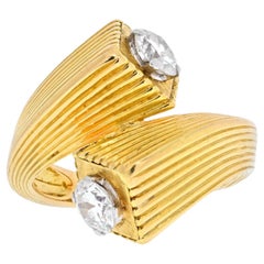 Kutchinsky 18K Yellow Gold Toi Et Moi Diamond 1.60cts Ring
