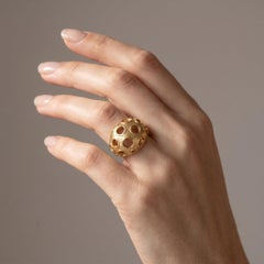 Kutchinsky 18KT Gold Openwork Bombé Ring, London 1970s