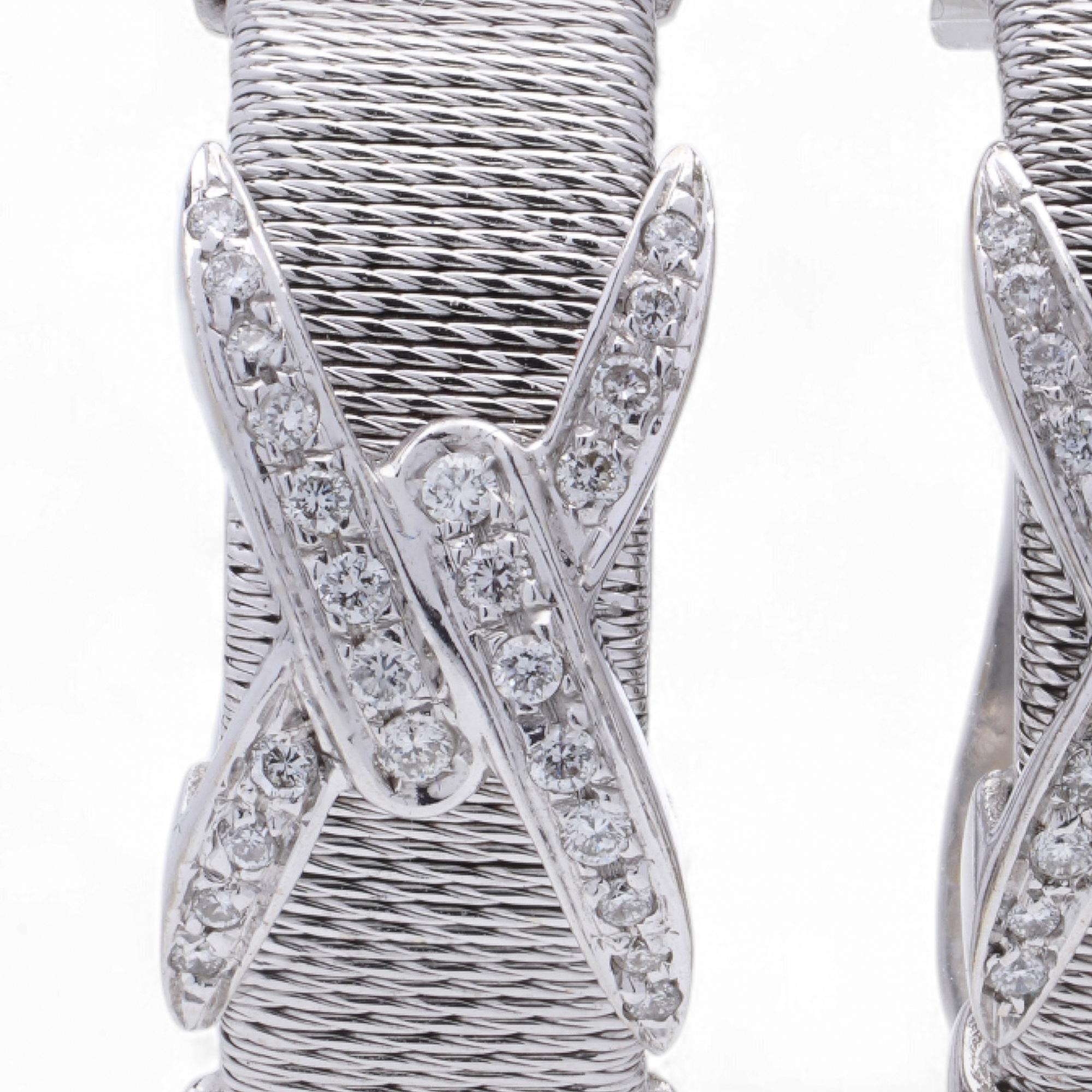 Brilliant Cut Kutchinsky 18kt White Gold Diamond Clip-On Earrings For Sale