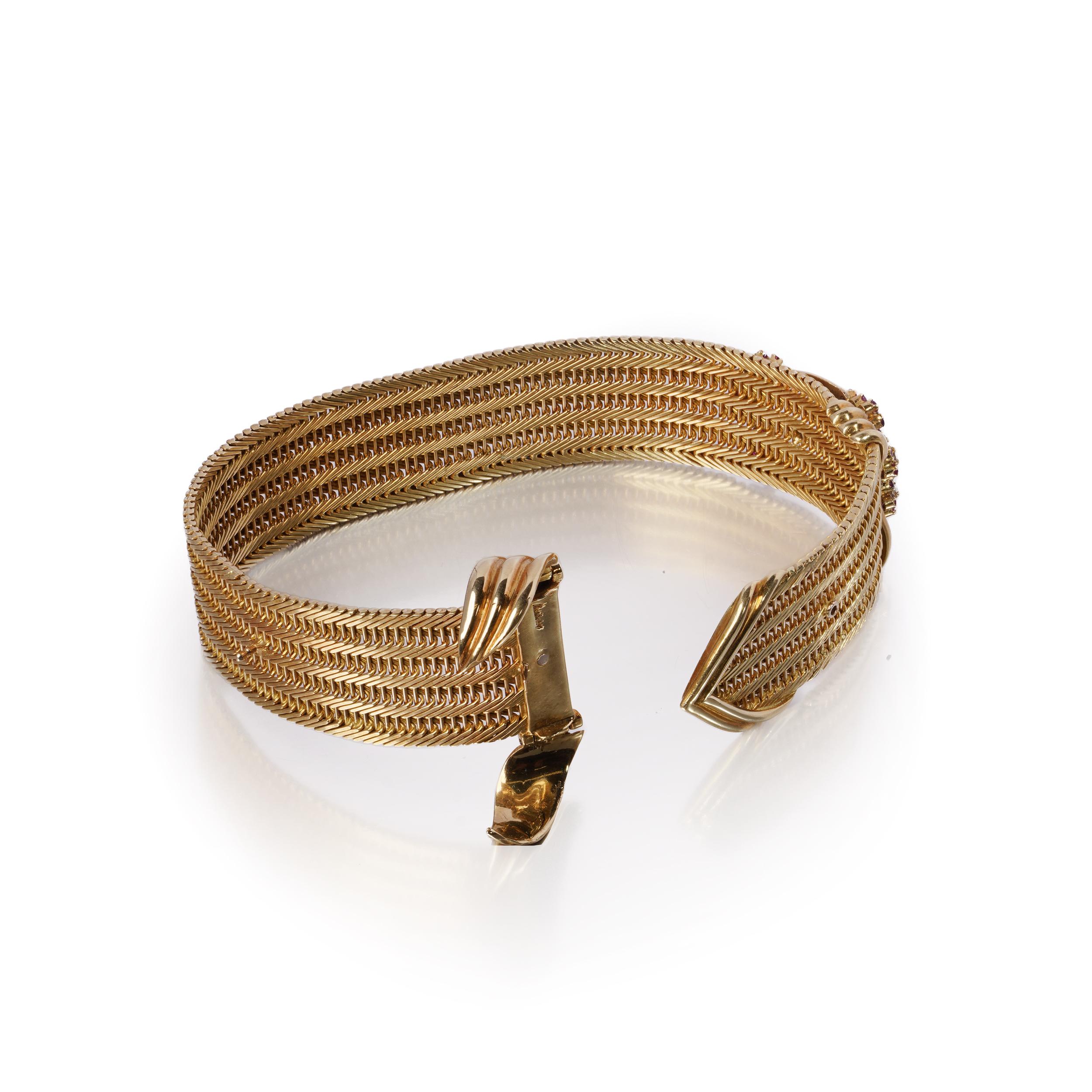 Bracciale da cintura Kutchinsky in oro giallo 18kt, rubini e diamanti, Londra, 1961 in vendita 5
