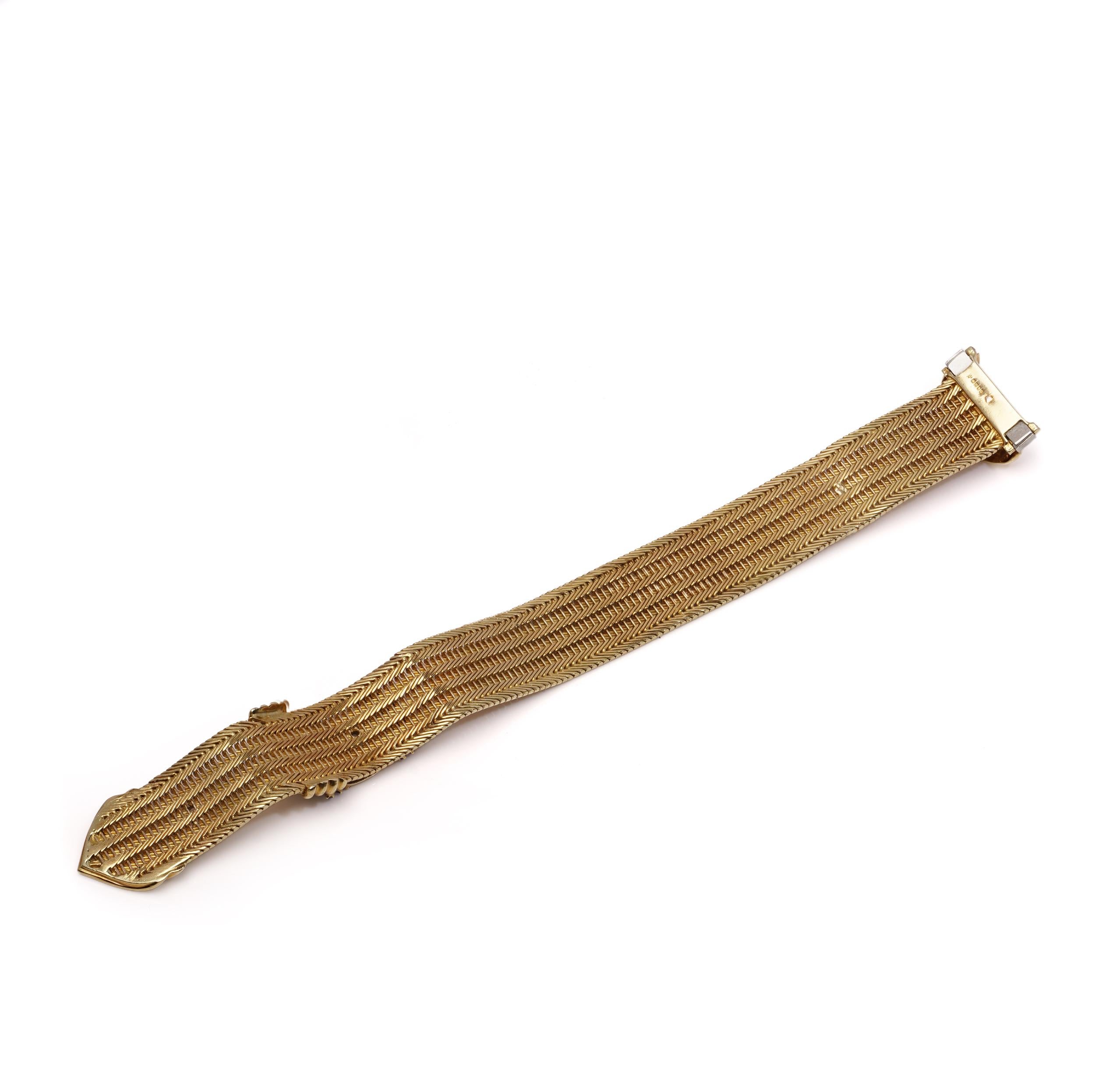 Bracciale da cintura Kutchinsky in oro giallo 18kt, rubini e diamanti, Londra, 1961 in vendita 2
