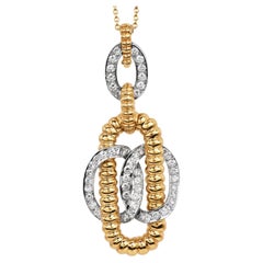 Kutchinsky 1970 London Interlocking Diamond Pendant – 18K Gold & Platinum