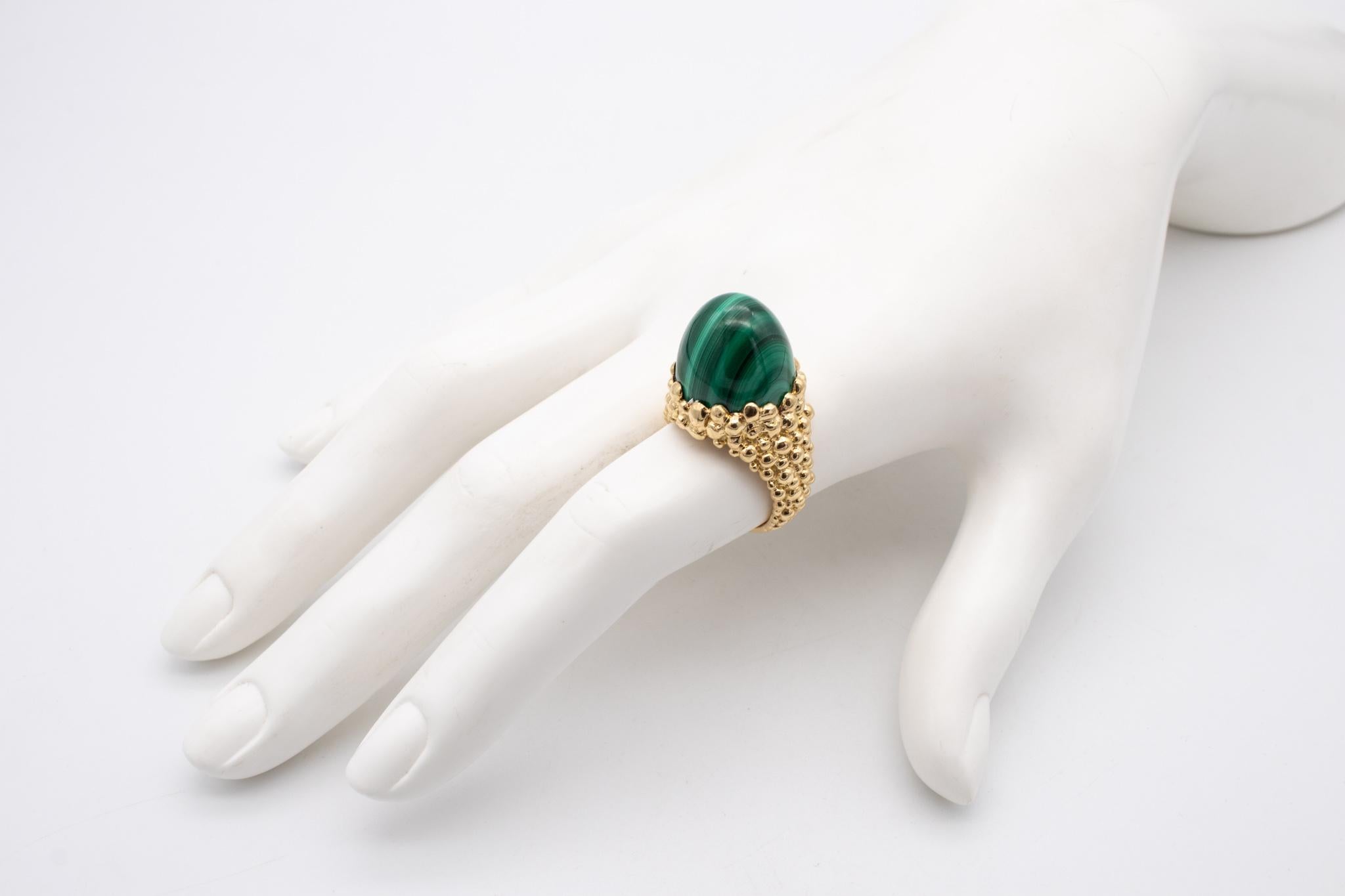 gold malachite ring