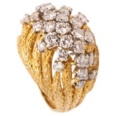 Kutchinsky 1972 London Ring in 18kt Gold and Platinum with 1.82 Ctw VS Diamonds