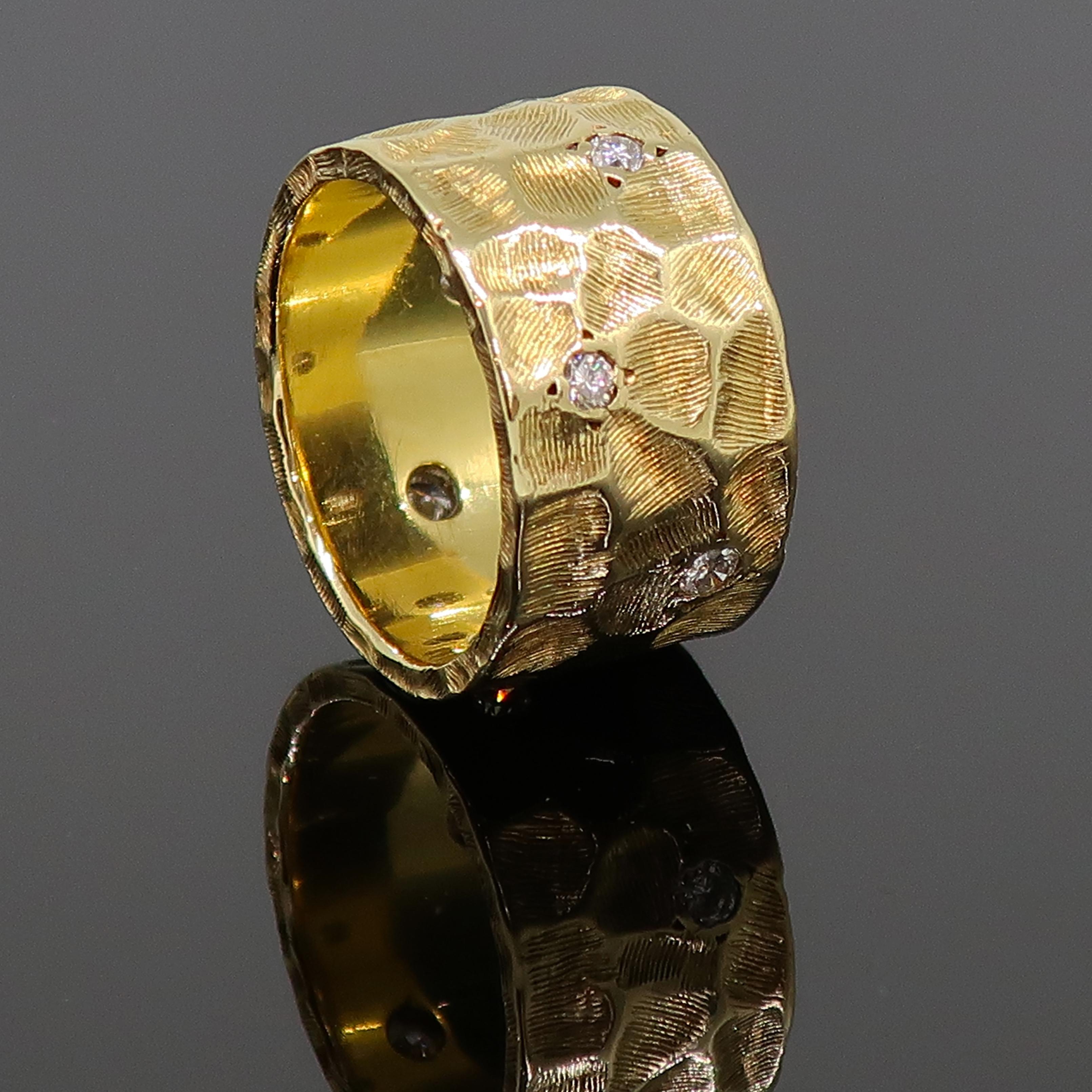 Contemporary Kutchinsky Diamond Band Ring 18 Karat Yellow Gold 