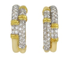 Orecchini a cerchio con diamanti Kutchinsky, inglese, 1977.