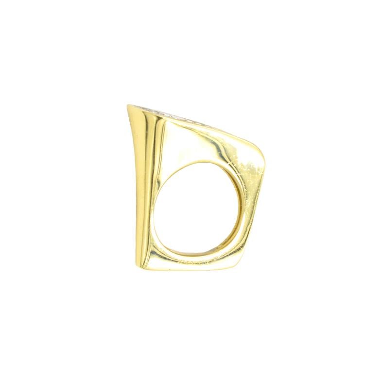 Kutchinsky Modernist diamond ring.  Approximately 2 carats of G-H VS round brilliant cut diamonds.  Signed 