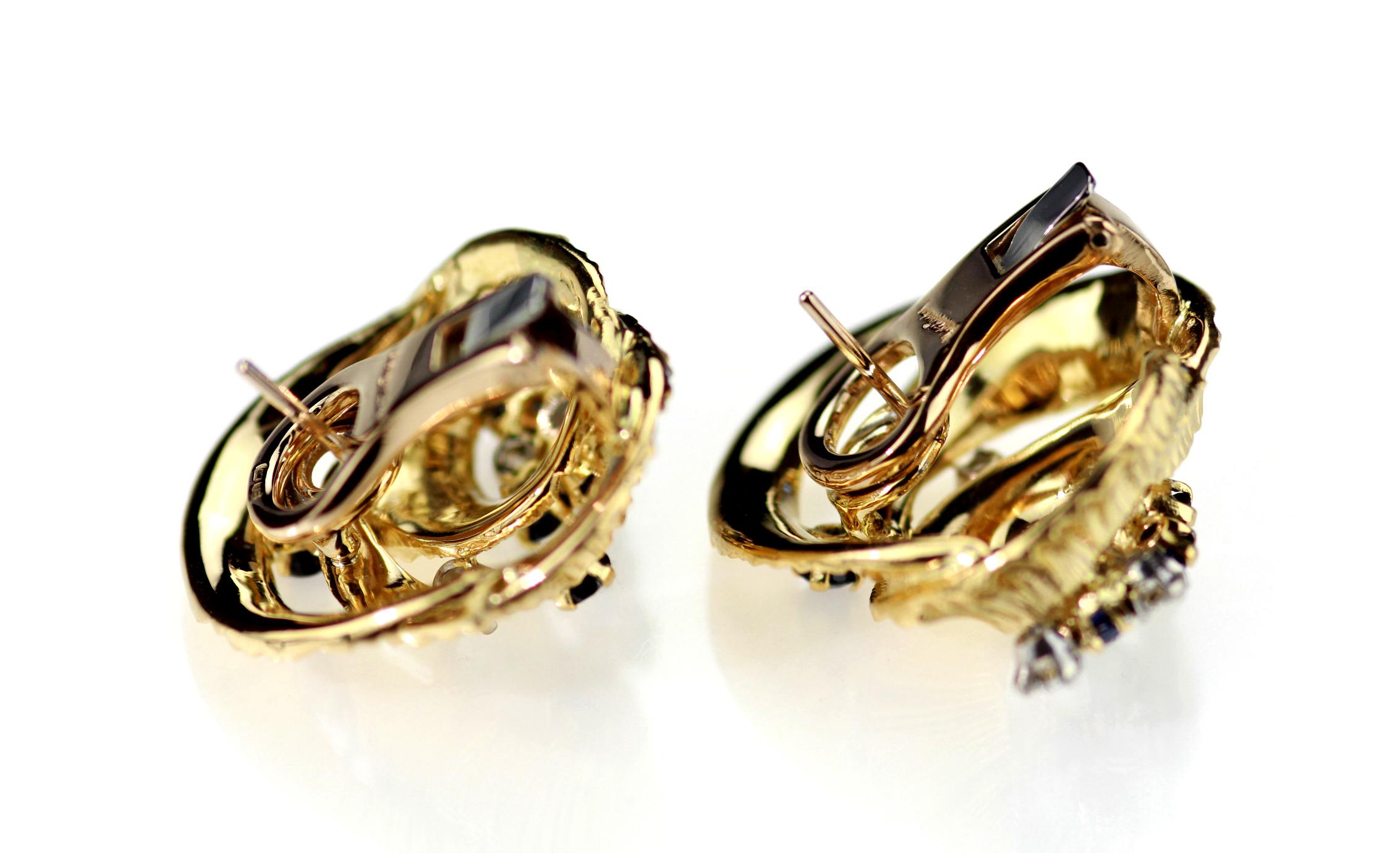 Kutchinsky Diamond and Sapphire Earrings and Matching Brooch, Retro Vintage 3