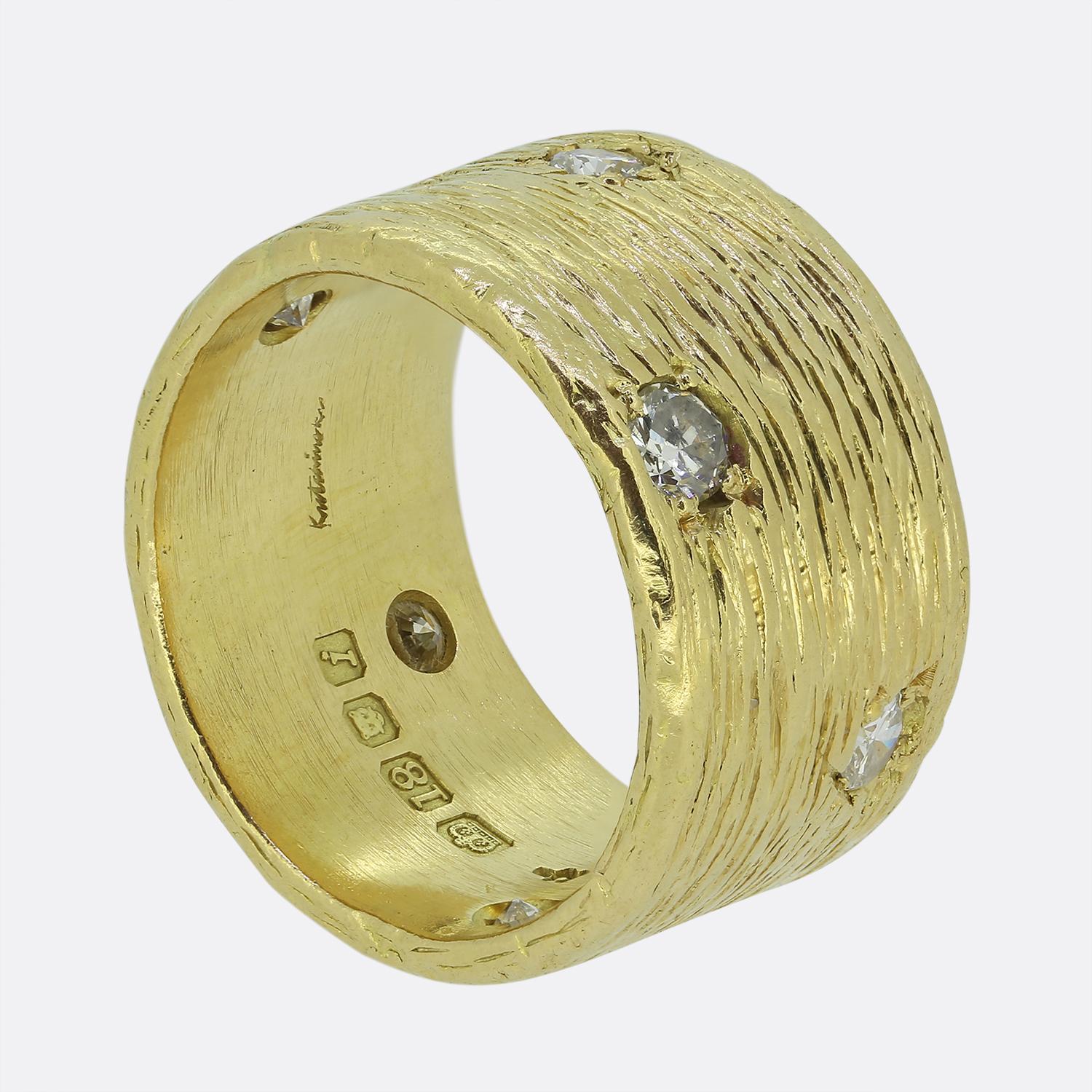 Taglio rotondo Anello a fascia con diamante Kutchinsky in vendita