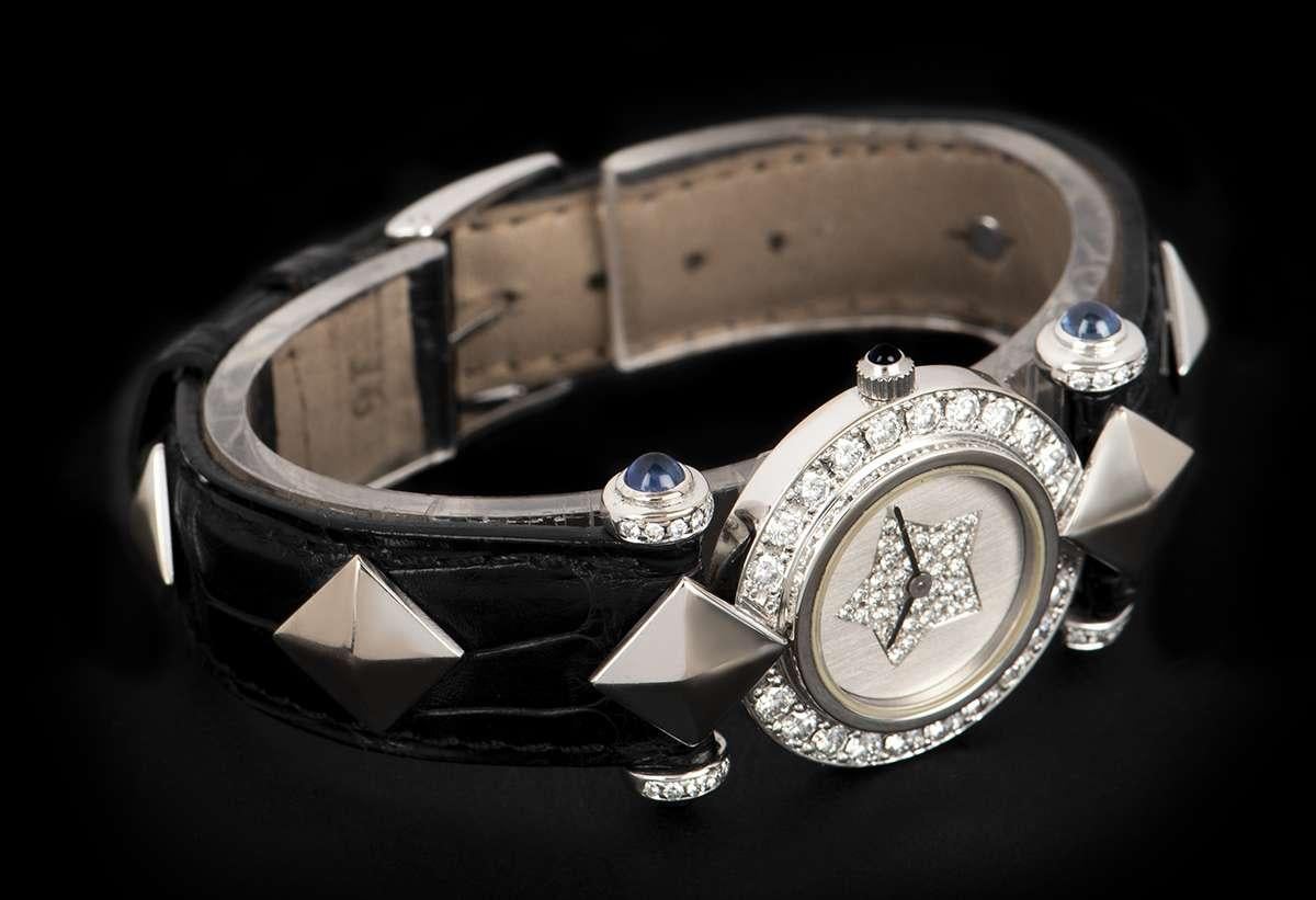 Kutchinsky Dress Watch Ladies White Gold Silver Dial Diamond Set Quartz Watch In Good Condition In London, GB