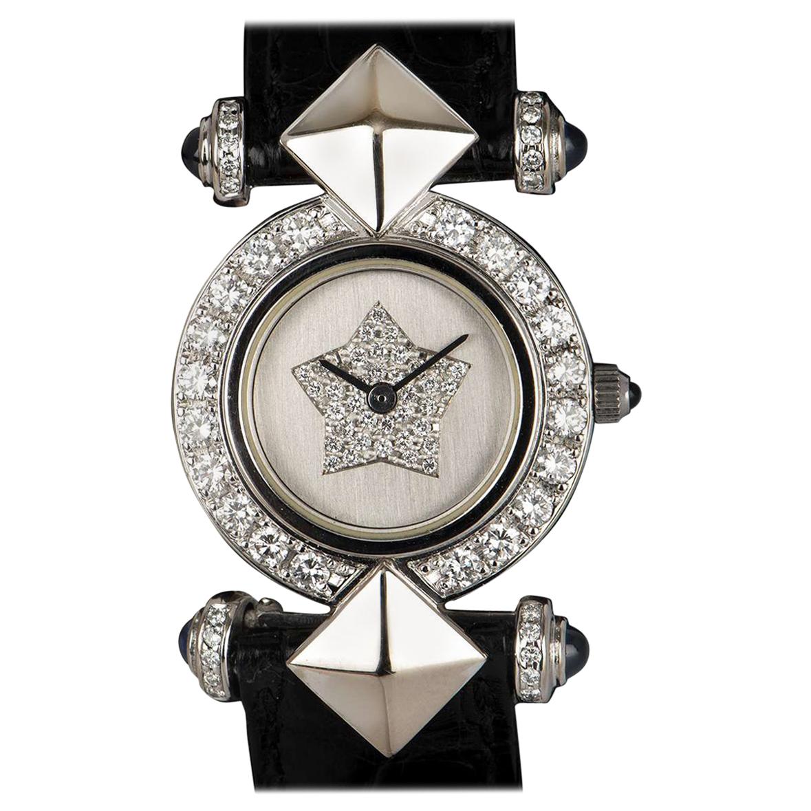 Kutchinsky Dress Watch Ladies White Gold Silver Dial Diamond Set Quartz Watch