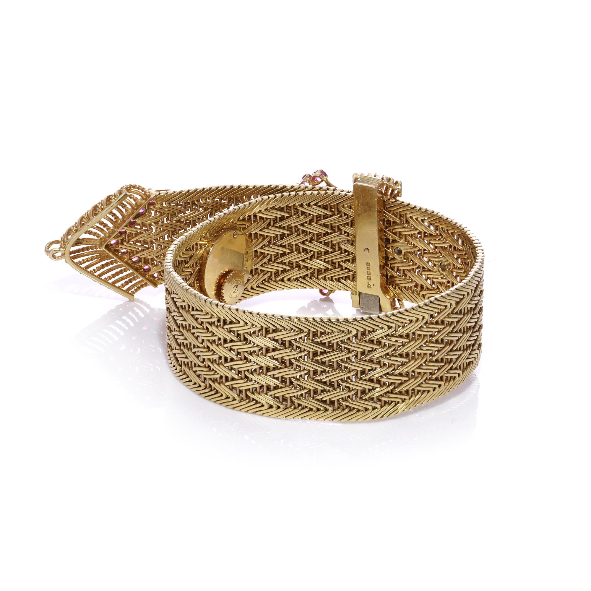 Rétro Orologio con bracciale in oro 18kt Kutchinsky per Jaeger Le-Coultre in vendita
