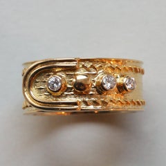 Kutchinsky Gold and Diamond Buckle Ring
